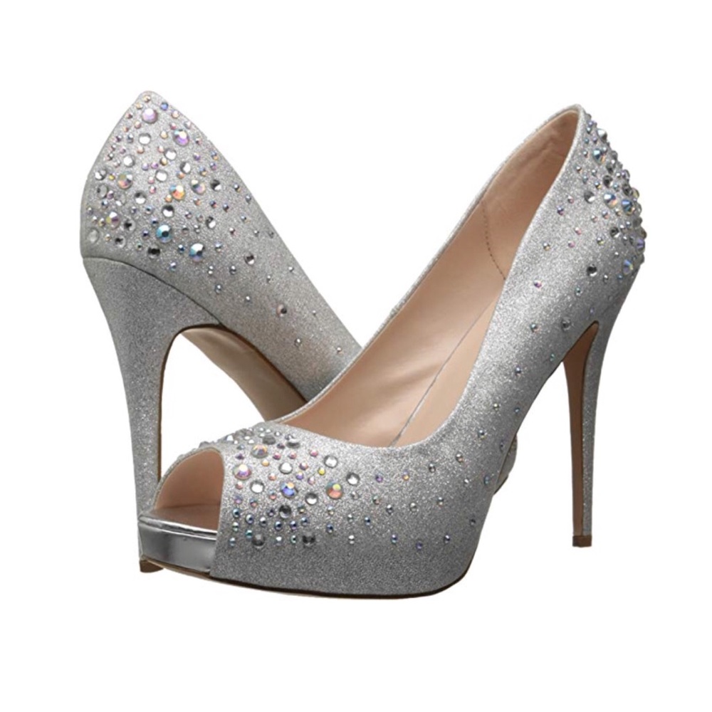 Fabulicious Heiress Sparkly Platform Pump Sz 9